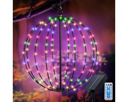 Hangbollamp op Zonne-energie - Multicolor - 30 cm - Waterdichte Metalen Lichtbol met Afstandsbediening - Voor Buiten en Binnen