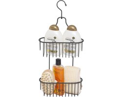 Hangend doucherek met twee verdiepingen - Roestvrij ontwerp - Grijze poedercoating