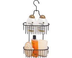 Hangend doucherekje met 2 niveaus – Roestbestendig – Zwart