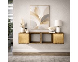 Hangend Dressoir Maceo Mangohout Zand met Brass Accent 169 cm