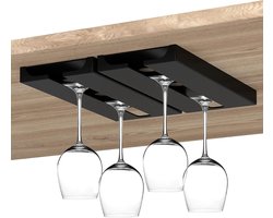 Hangend Glaswerk Rek - Wijnglazen Houder voor Barkast Keuken - Kunststof Organiser (4 stuks)