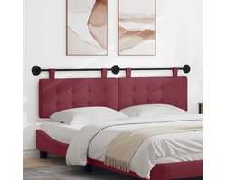 Hangend hoofdeinde - 160 cm - wijnrood textiel - modern design - Vemera