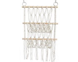 Hangend knuffelrek - Eenvoudig rek - Meerlaags knuffelrek voor kinderkamers - 38 cm brede geweven gaashanger - Geschikt voor kinderkamers, woonkamers en slaapkamers