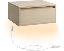 Hangend nachtkastje – Met verlichting in 3 kleuren naturel beige
