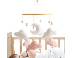 Hangend Speelgoed Wieg - Wolken Hangers - Baby Ontwikkeling - Huidvriendelijk Fleece Materiaal - 42x23cm - Enkel Kenmerk