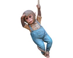 Hangende aap sculptuur - Apenhanger tuinfiguur - Buitendecoratie tuin - Realistisch en levendig ontwerp