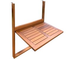 Hangende balkontafel LILOU - FSC acaciahout - Opvouwbaar - 60 x 44 x 80 cm