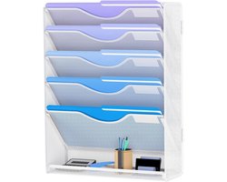 Hangende Bestands Organizer - Papier Houder - Kantoor Organiseren - 5 Lagen met Lade - 457 cm Hoog - Wit