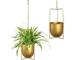 Hangende bloemenhanger - bloempot voor vetplanten - goud - metaal