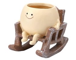 Hangende Bloempot met Schommel en Grappig Gezicht – Creatieve Plantenpot voor Huis en Tuin