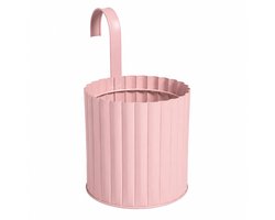 Hangende Bloempot voor Balkon Roze – Plantenbak met Haak – Metalen Bloempot Buiten & Binnen – Ø16 cm – Balkonbak Reling
