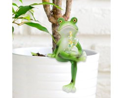 Hangende Decoratie van Kikker voor Bloempot - Leuke Hanger van Hars voor Tuin en Balkon, Schattige Kikker Beeldjes voor Planten en Buitenruimte