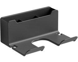 Hangende föhnhouder, föhnhouder zonder stoten, föhnhouder voor in de badkamer, föhnhouder voor in de badkamer - Wandmontage zonder boren - Mat Zwart