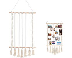 Hangende fotodisplay wanddecoratie - Goede herinneringen fotodisplay organizer - Houten rustiek fotolijstje - Voor thuis, slaapkamer, studentenhuis