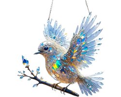 Hangende glas-in-lood raamdecoraties - Hangende raamhangers - Artistieke decoratieve vogels - Cadeaus voor familie, vrienden en vogelliefhebbers - Geschilderde kunstornamenten