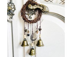 Hangende Heksenklokken - Bescherming Deurhanger Rotan Windspel - Vintage Klokken Zegenornamenten - Decoratie Boho Windgong Buiten Binnen