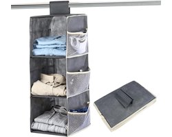 Hangende Kleding Organizer met 3 Vakken en 6 Mesh Vakken