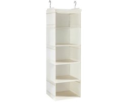 Hangende kledingorganizer met 5 opbergvakken en 6 zakken - Lichtbeige