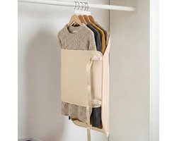 Hangende kledingorganizer met compressiefunctie – Ruimtebesparende satijnen opbergoplossing voor 30 dunne kledingstukken in de kledingkast, ideaal voor efficiënt ruimtegebruik en organisatie