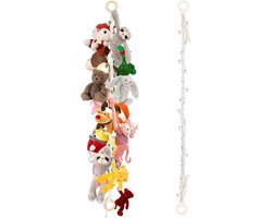 Hangende Knuffel Opbergmand met Klemmen - Pluche Speelgoed Organizer voor Kinderkamer & Woonkamer