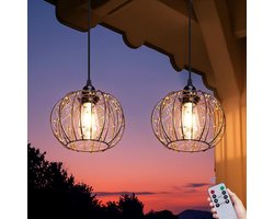 Hangende Kroonluchter - Batterijlamp Buiten - Buiten Verlichten - Waterdicht Ontwerp - 20 cm Diameter - Rood Koper