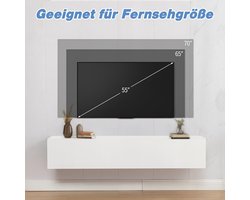 Hangende Lowboard TV-kast 160 cm wit met opbergruimte en minimalistisch design – Modern Scandinavisch TV-meubel voor woonkamer, slaapkamer of kinderkamer – Altameubel