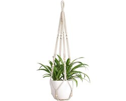 Hangende mand van katoenen touw 89 cm Boho plantenhanger voor binnen en buiten - balkon tuindecoratie en plantenhouder