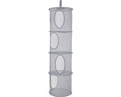 Hangende Opberger - Grijs - Opbergzak Hangend voor Kinderkamer - Opvouwbaar - 4 Vakken - Organizer Hangend - Opbergmand voor Speelgoed, Kleding en ander Spullen