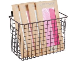 Hangende opberger - opbergmand/draadmand/organizer - voor huishoudelijke artikelen - groot/wandmontage/metaal/multifunctioneel - brons