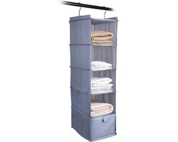 Hangende opbergruimte - 5 vakken en lade - Multifunctionele organizer - Voor kledingkast