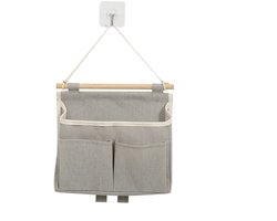 Hangende opbergtas (set van 2) – Stapelbare wandorganizer – Hangende organizer met grote capaciteit en 3 vakken – Opvouwbare wandopbergtas voor winkels, woningen en kantoren – 25 x 23 x 5 cm