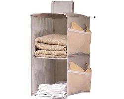 Hangende Organizer - Garderobetas Opbergvakken - Kleding Sorteren - Meerlaagse Opbergruimte - 2 Lagen - Grijs