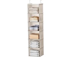 Hangende Organizer - Kast Opberger - Kleding Opbergen - Zijzakken - 6 Planken - Beige