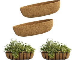 Hangende Plantenbak Voering - Set van 2 Stuks - Kokosvezel - Binnenzak voor Hangpotten - Geschikt voor Binnen en Buiten - Vervanging voor Bloembakken.