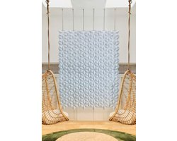 Hangende scheidingswand Facet 204 x 265 cm in Lichtblauw
