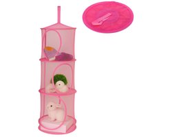 Hangende Speelgoed Organizer Perfecte Opbergers voor Kinderkamer - Opbergen - Opbergrek - Donker Roze