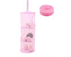 Hangende Speelgoed Organizer Perfecte Opbergers voor Kinderkamer - Opbergen - Opbergrek - Licht Roze