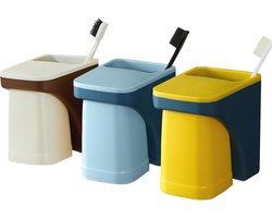 Hangende tandenborstelhouder met beker en wandmontage voor snelle droging