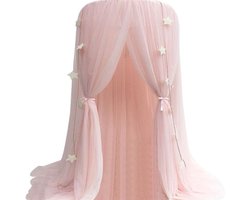 Hangende tent met hemelbed voor kinderen, koepelvormige klamboe en speeltent (roze)