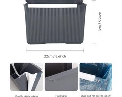 Hangende vuilnisemmer, 4 liter, opvouwbare plastic compostemmer, keuken, afvalemmer, wandmontage, voor keuken, auto, badkamer, kantoor en slaapkamer, bevat 50 kleine vuilniszakken
