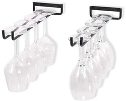 Hangende Wijnglashouders - 2 Stuks Metalen Glazenrek Voor Keukens en Bartafels