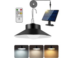 Hangende Zonnepanelen - LED Solar Hanglamp - Neutraal Wit - met Afstandsbediening - IP65 Waterdicht - Verstelbare Helderheid - Geschikt voor Tuin, Kippenhok, Balkon en Camping
