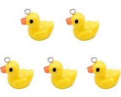 Hangers | Sieraden Maken | Set 5 Hangers Gele Eendjes | Bedels