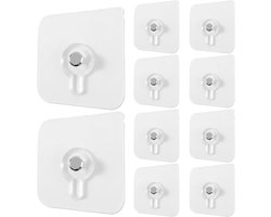 Hangers zonder nagels - 10 stuks zelfklevende muurhaken, sterke kleverige haken, schadevrije montage | Multifunctionele haken-voor keuken badkamer tas handdoek en fotolijsten