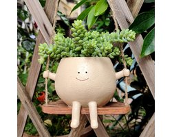 Hanging Bloempot met Schommel Gezicht - Grappige Sierpot - 1 stuk
