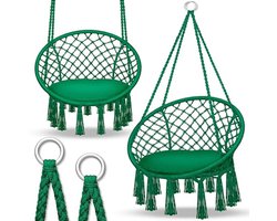 Hanging Chair 200 kg voor Binnen en Buiten, Weerbestendige Schommelstoel met Kussen