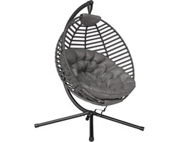 Hanging Chair with Stand for 1 Person – Comfortable Swing Chair with Cushions – Foldable Design – 126x118x172cm