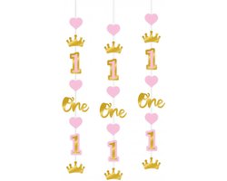 Hanging decoration - First birthday girl (3pcs)