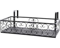 Hanging Flower Rack, Anti Rust Iron Balcony Plant Rack Courtyard Fences Plant Storage for Balcony Railing for Balcony Garden