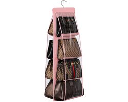 Hanging Handbag Organizer met 8 Vakken - Ruimtebesparende Tasopberger voor Kledingkast